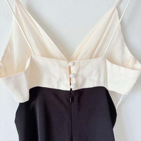 Zara Two Toned Cut Out Midi Dress NWT Black White Size Medium - Picture 12 of 13